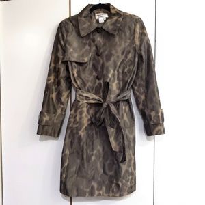 Helene Berman Leopard Print Trench Coat Large